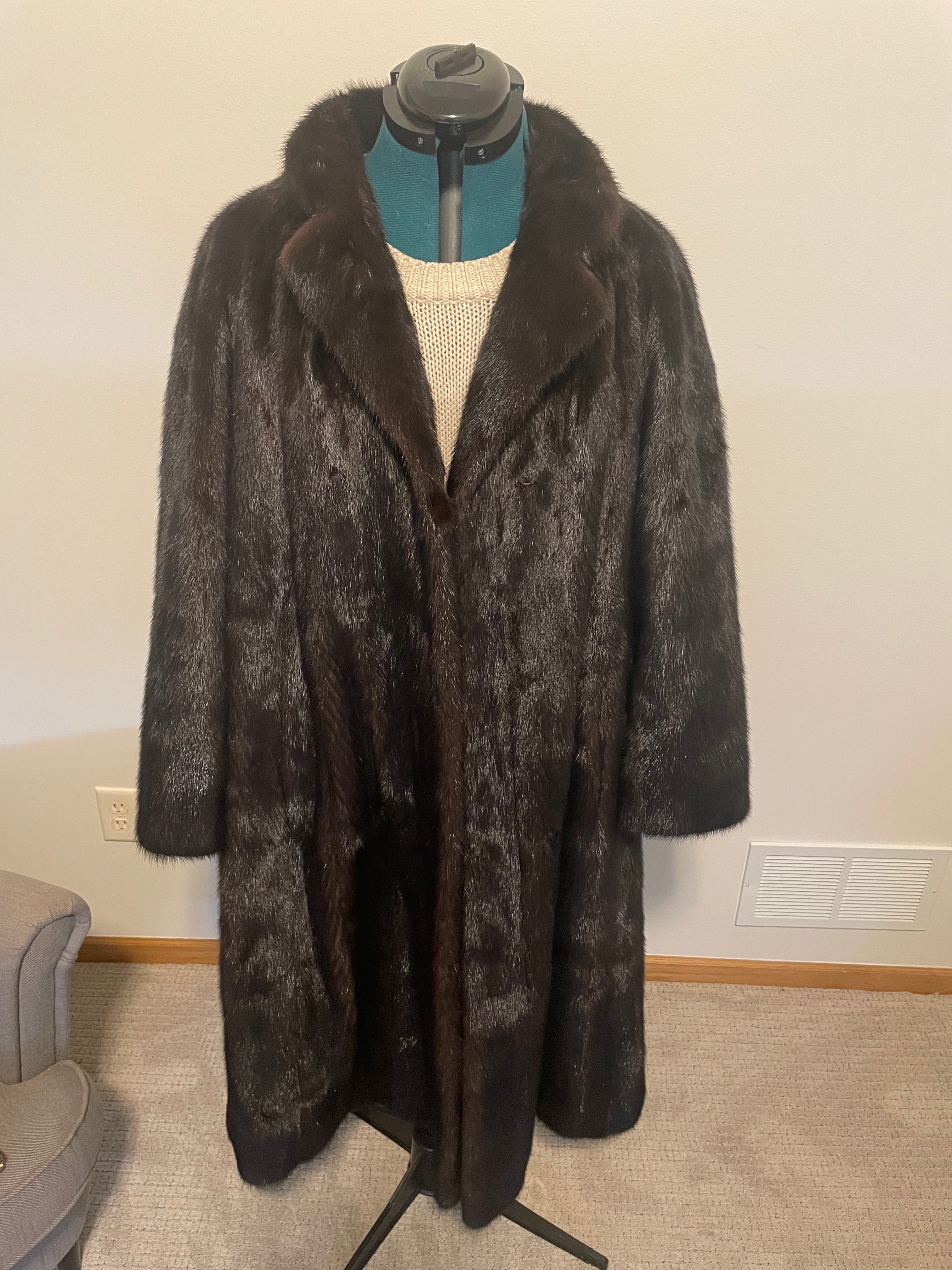 Vintage Mahogany Mink Fur Coat Size Medium