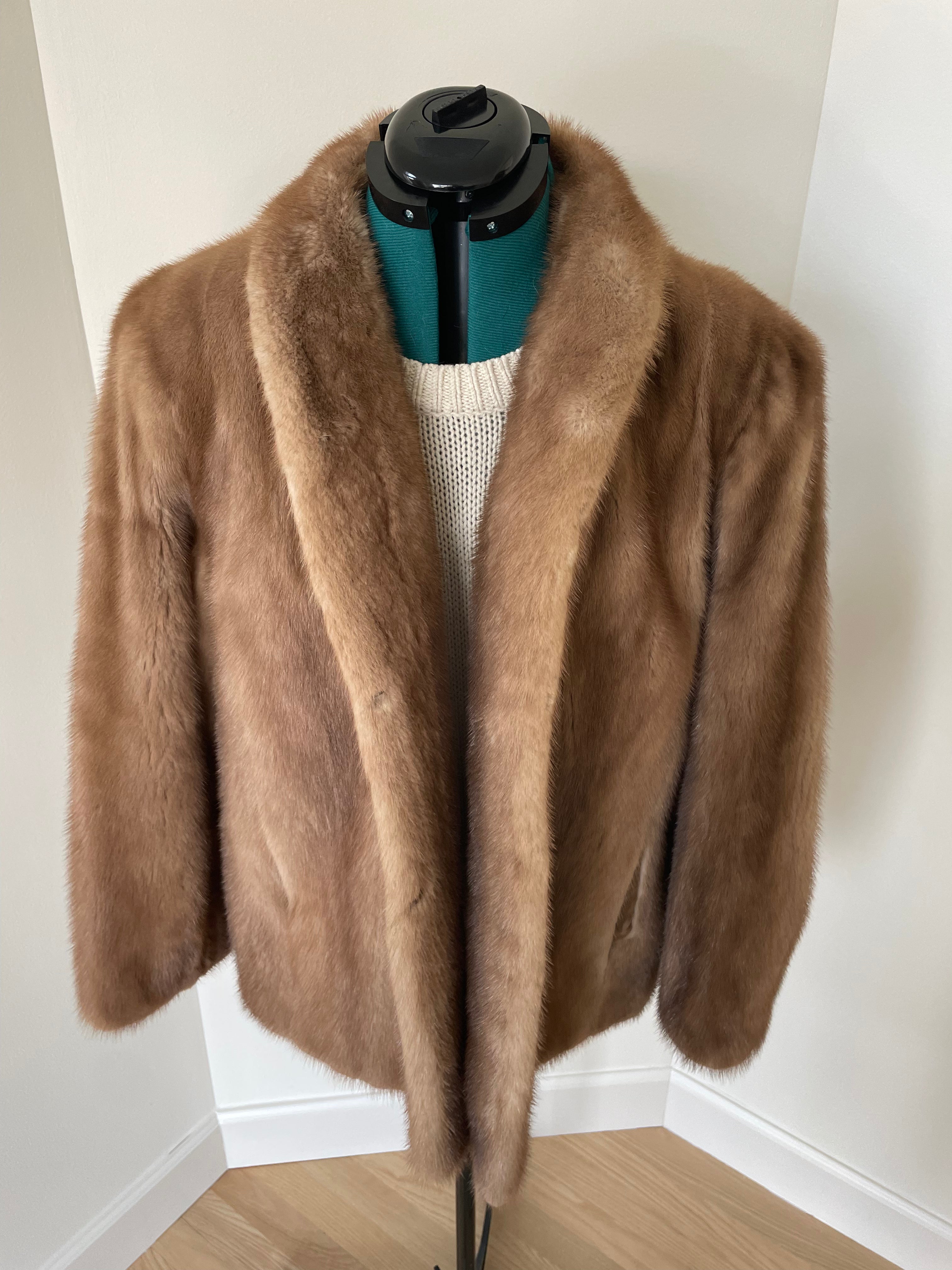 Vintage Pastel Mink Jacket – Shawl Collar | Evans Furs Yonkers Size Med - Lrg