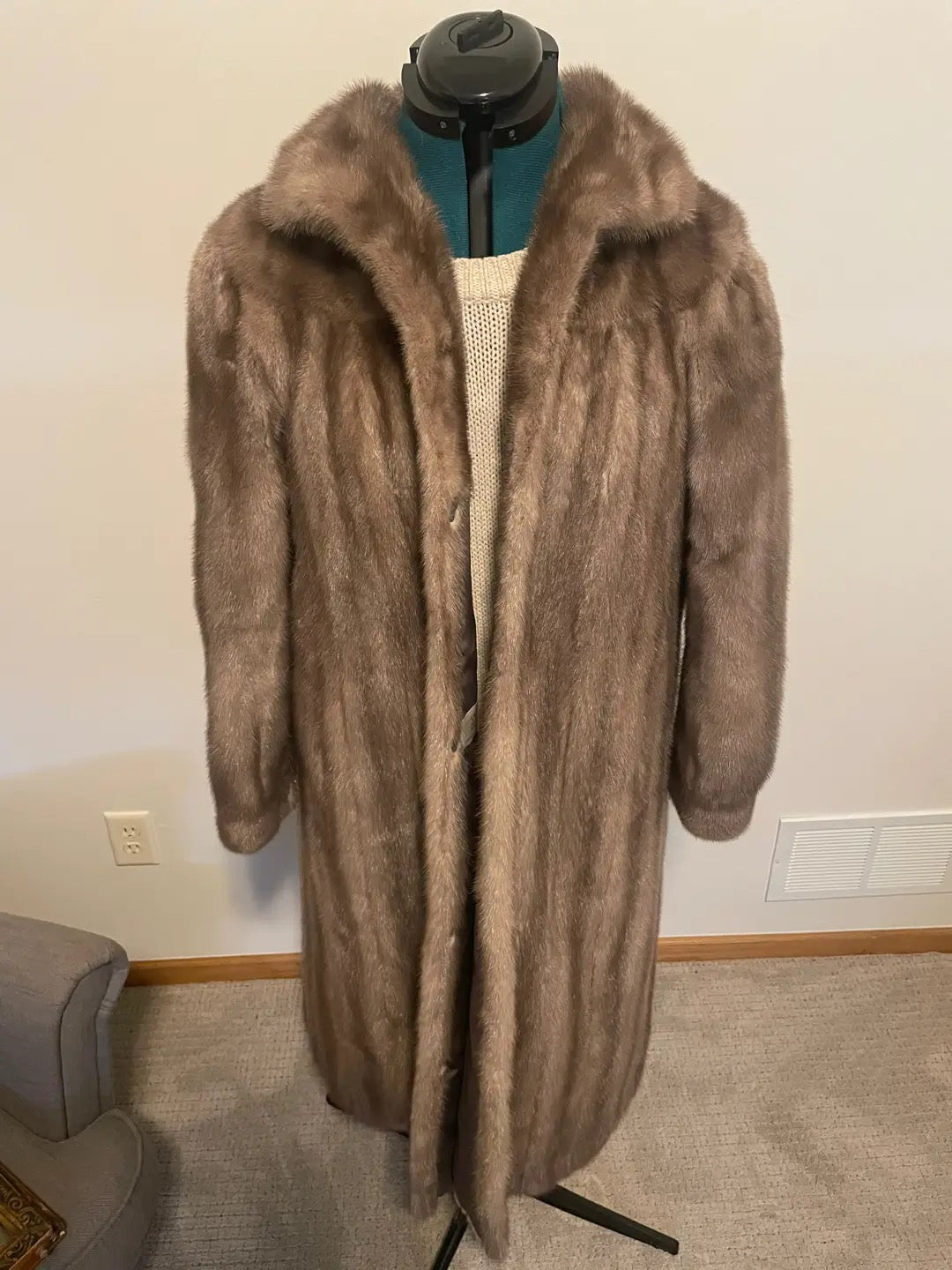 Saphire Mink Coat Size Medium