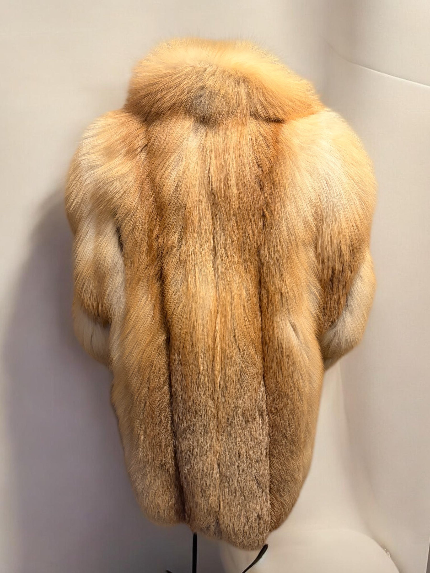 Vintage Golden Island Fox Fur Jacket – Mid Length Luxury Fox Coat – Women’s M/L
