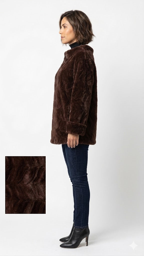 George Mavroukakis New York Plucked Mink Pullover Jacket | Funnel Neck | Leopard Lining Size Medium