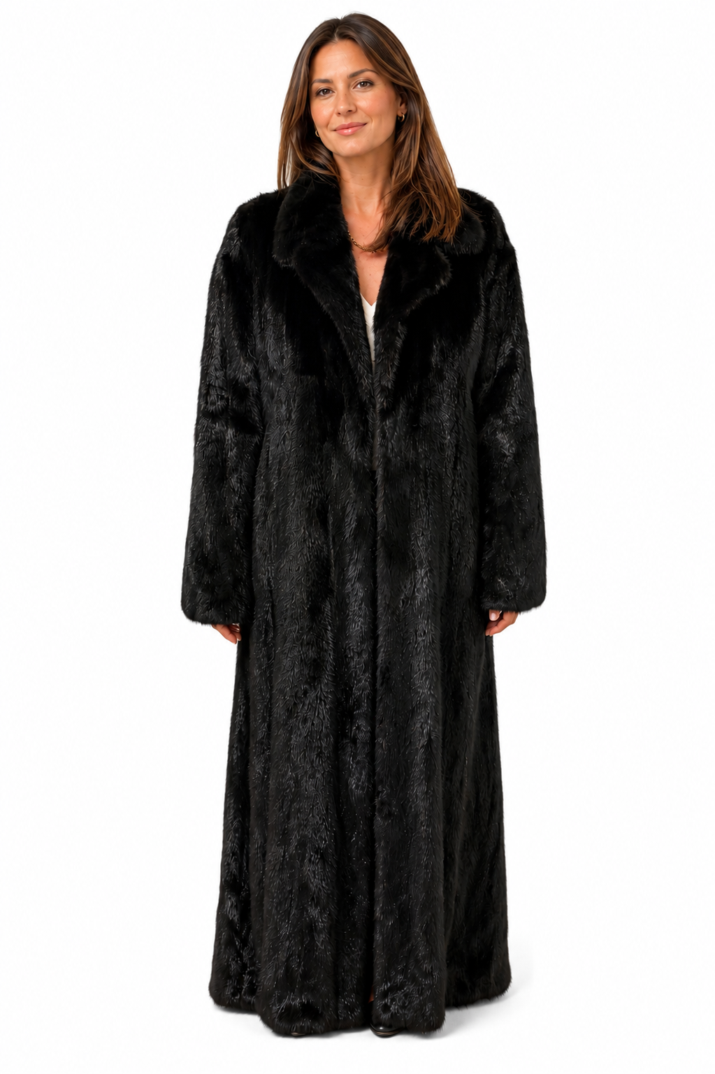 Vintage Black Ranch Mink Fur Coat | Full Length | Women’s Small Extra Long