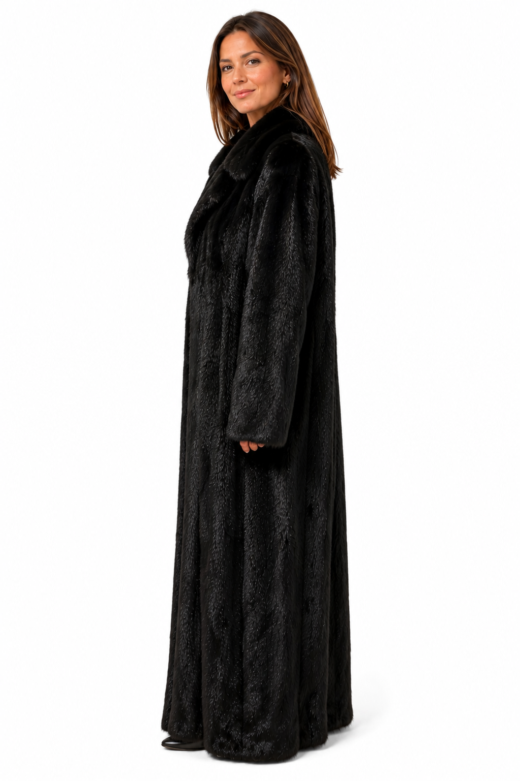 Vintage Black Ranch Mink Fur Coat | Full Length | Women’s Small Extra Long