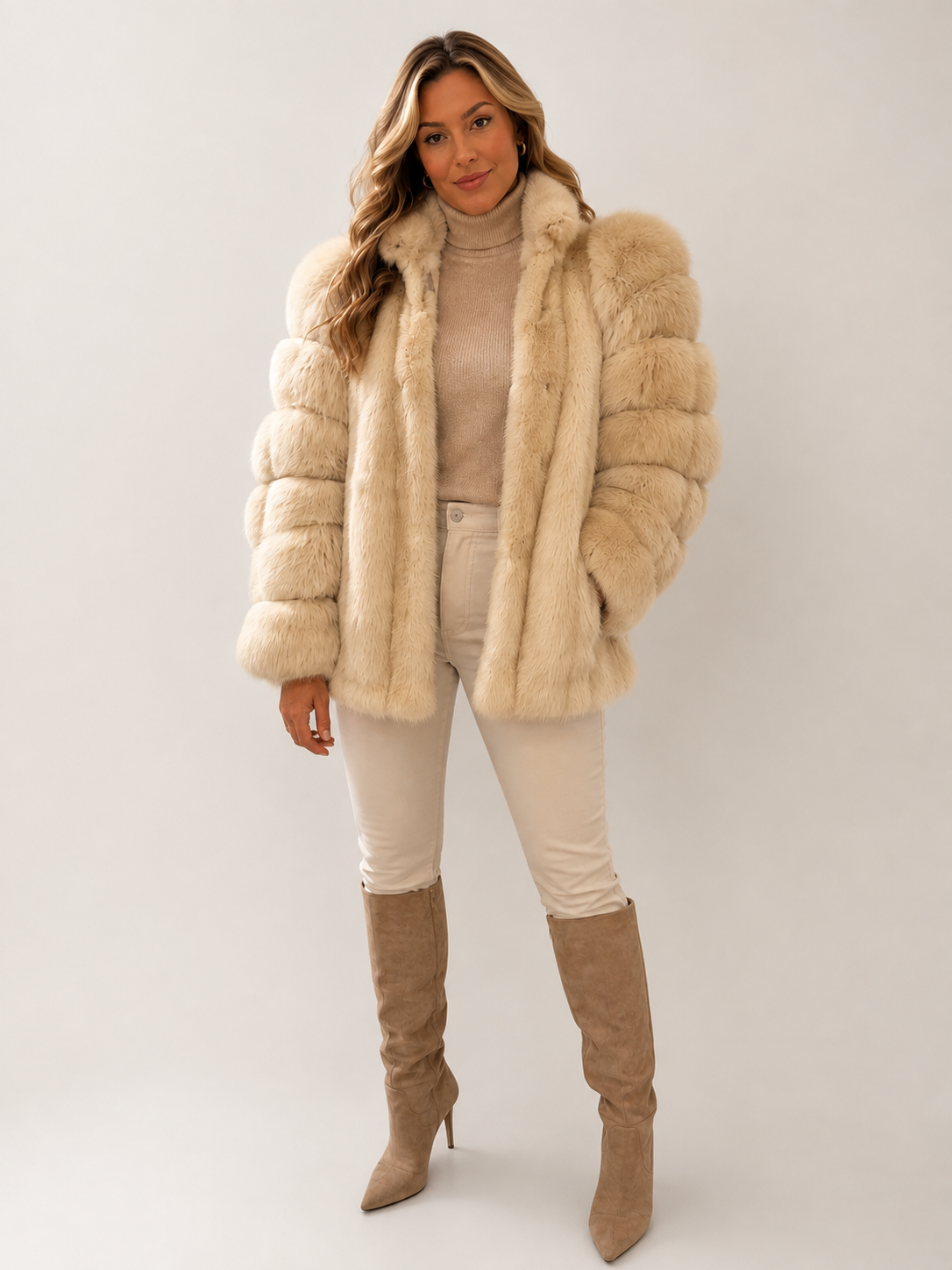 Vintage Antonovich Ivory Mink & Fox Statement Jacket