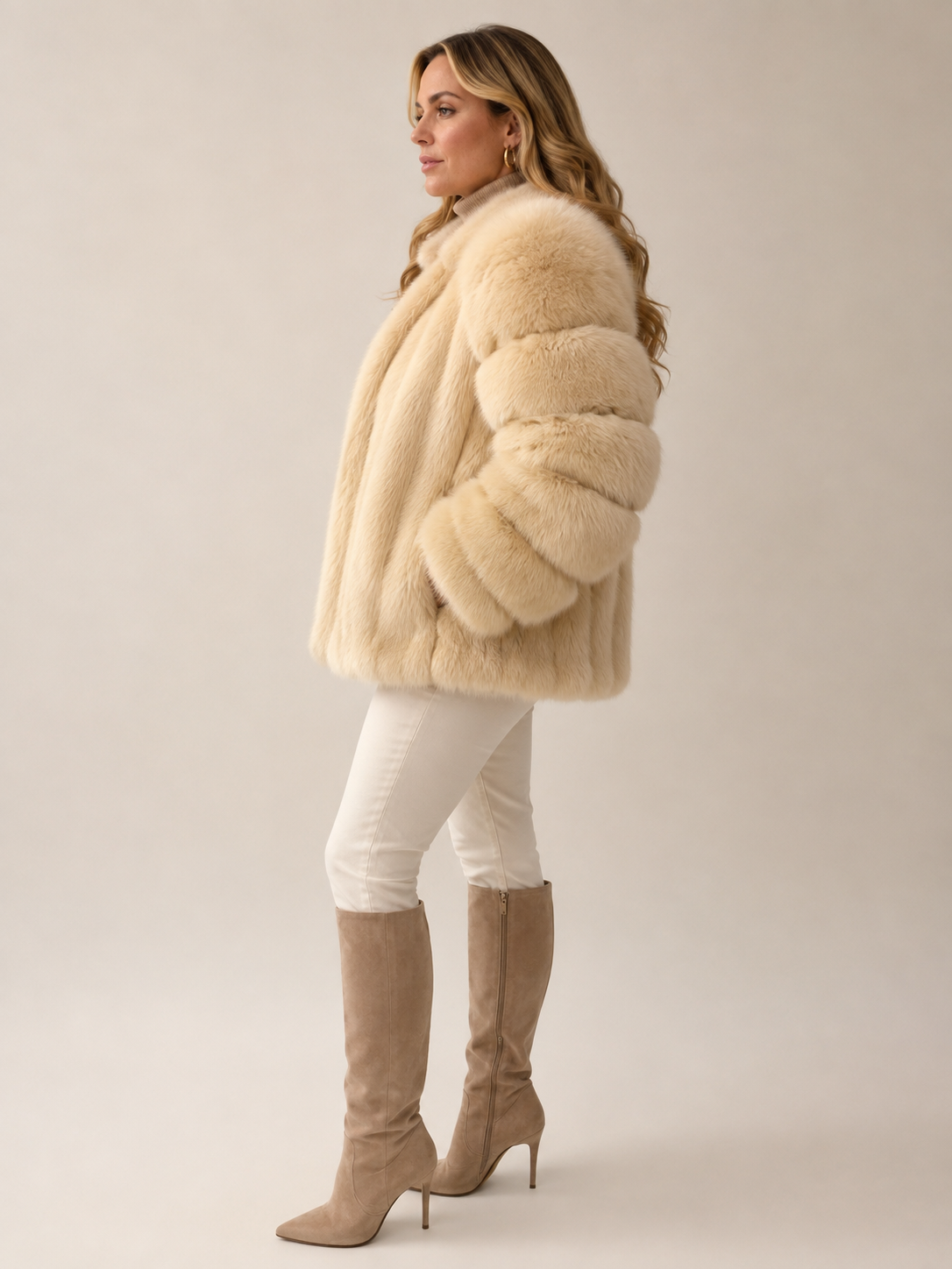 Vintage Antonovich Ivory Mink & Fox Statement Jacket