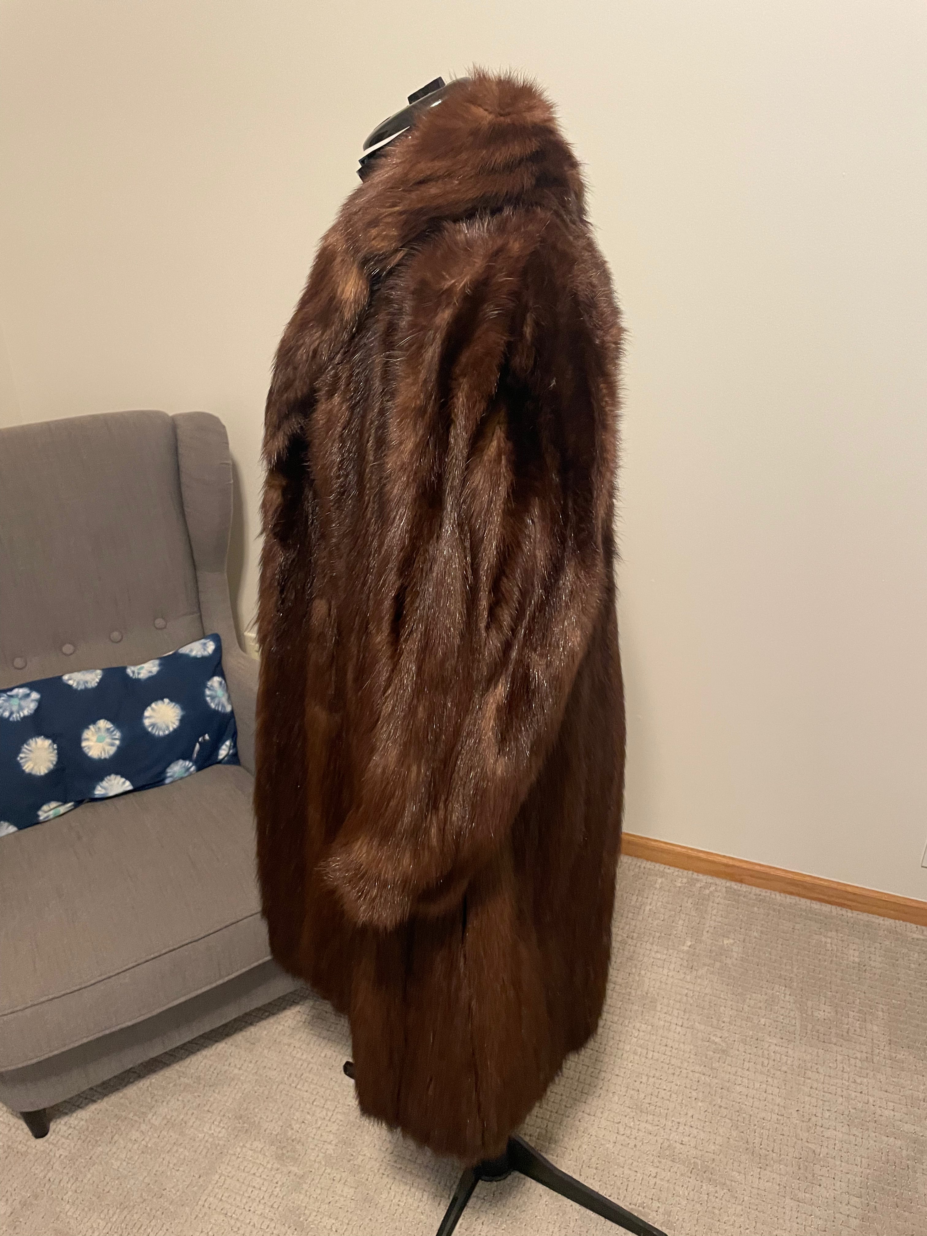 Vintage Genuine Dyed FITCH Fur Coat Jacket Stunning Size Small Unique