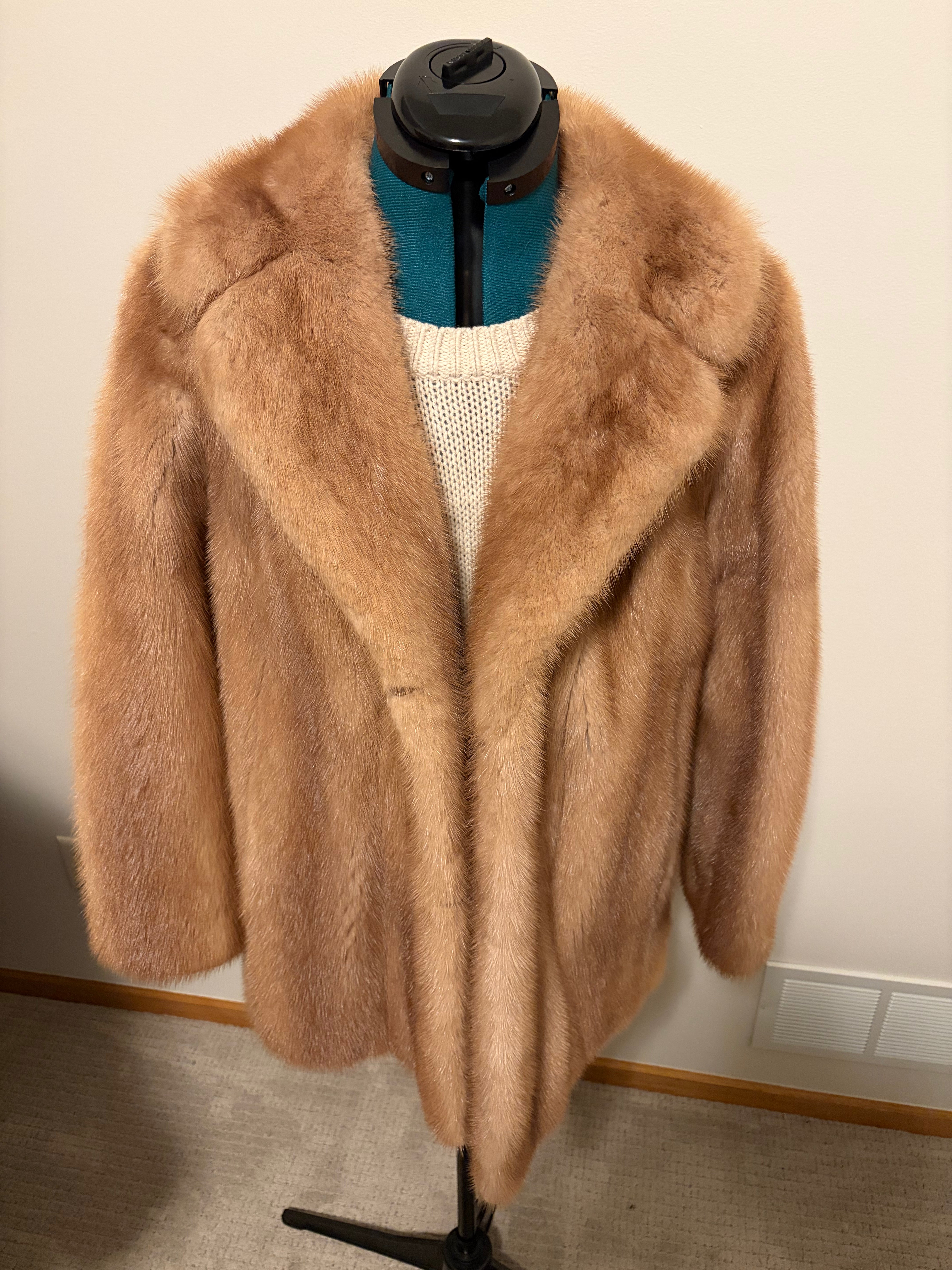 Vintage Honey Blonde Mink Fur Jacket – Lazarus of Virginia | Elegant Shawl Col Size Medium