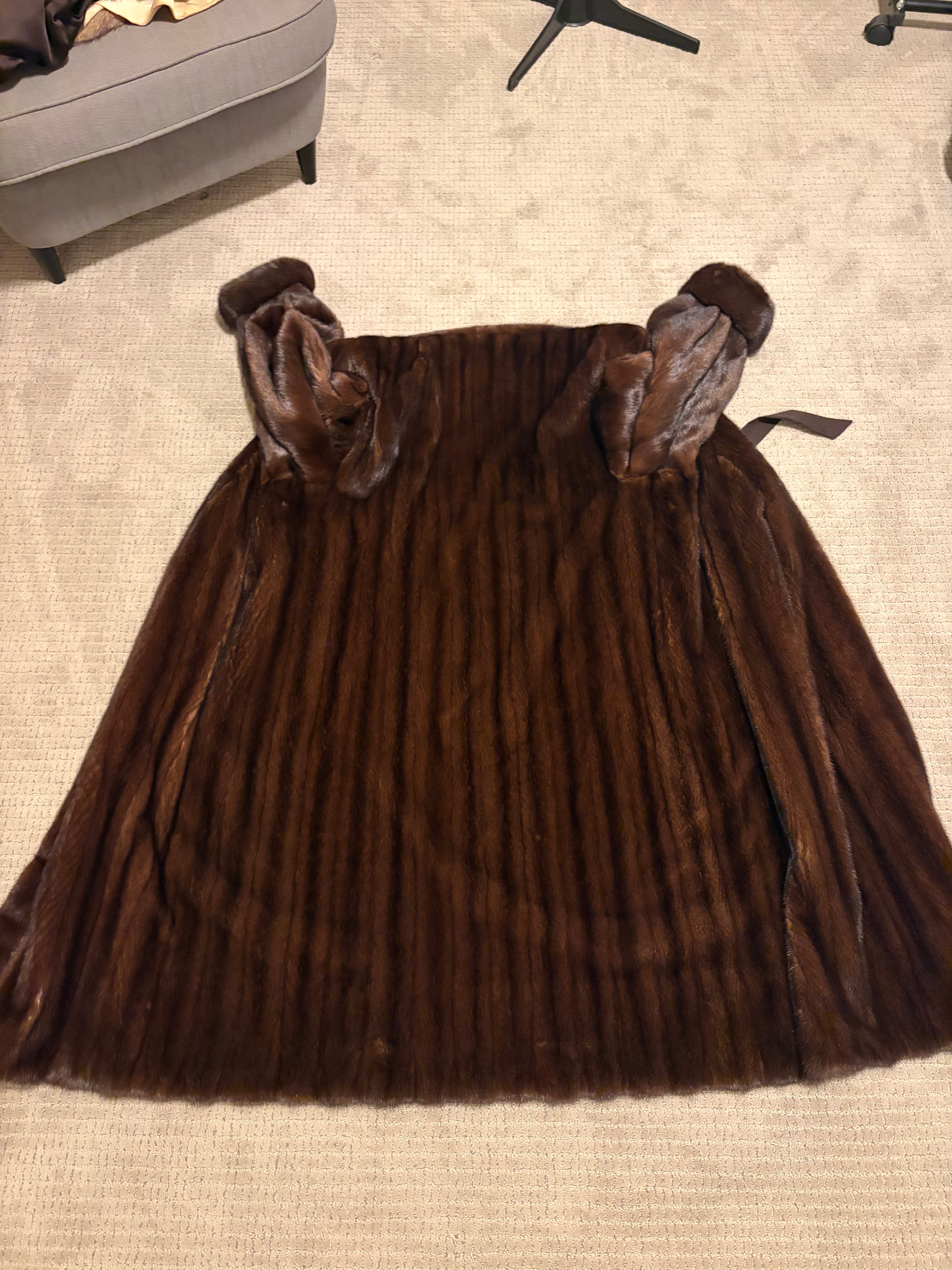 Vintage Full Length Ranch Mink Fur Coat Women’s Size 20 XL 2XL Mahogany Glossy 50”