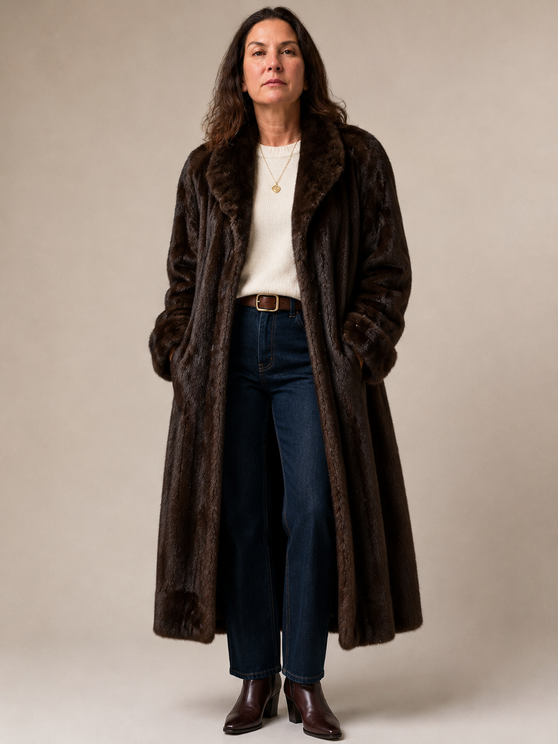 Vintage American Legend Genuine Mink Fur Coat – Full Length – XL