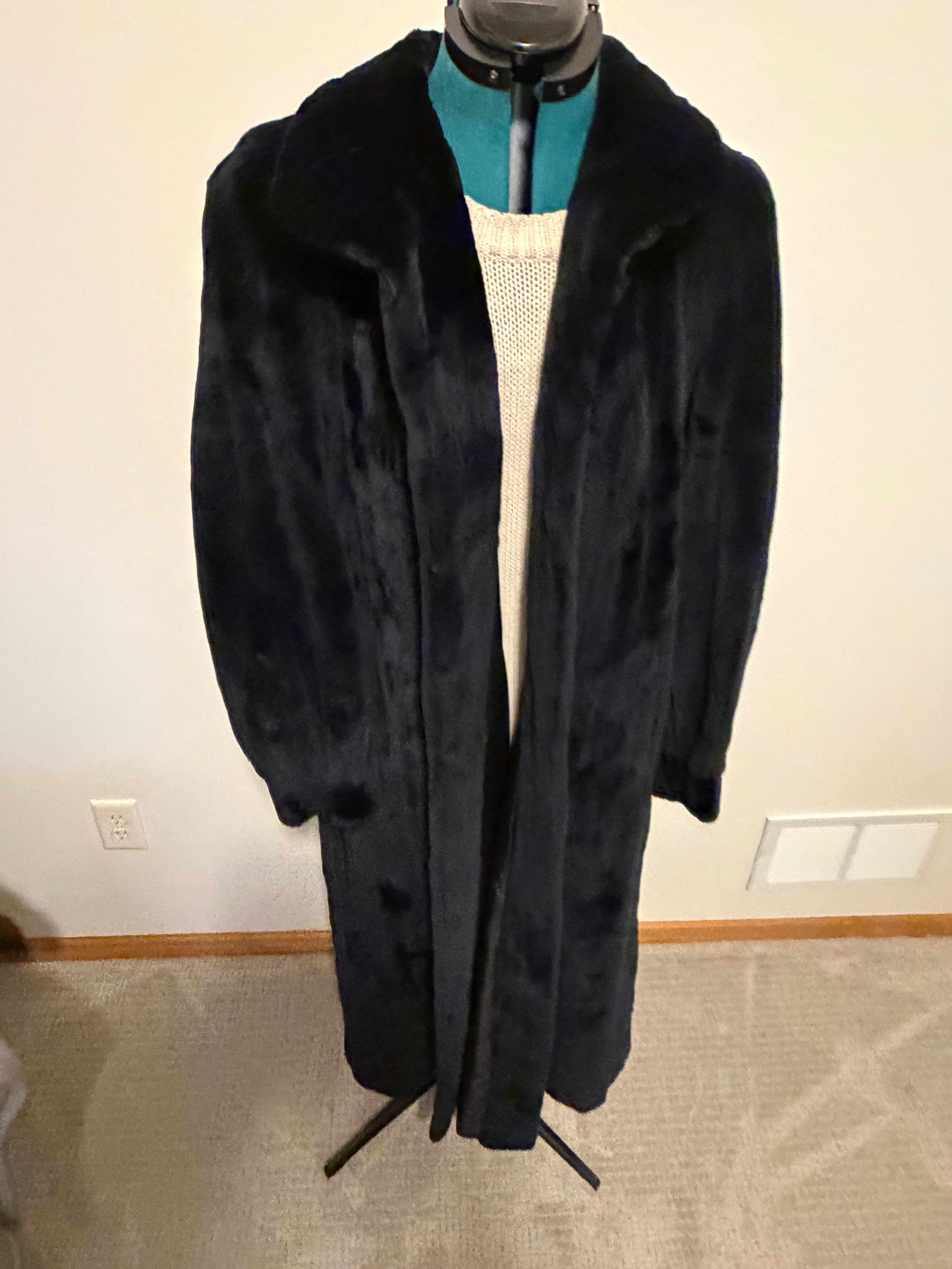Vintage Midnight Purple Sheared Mink Full-Length Coat – Large to XL