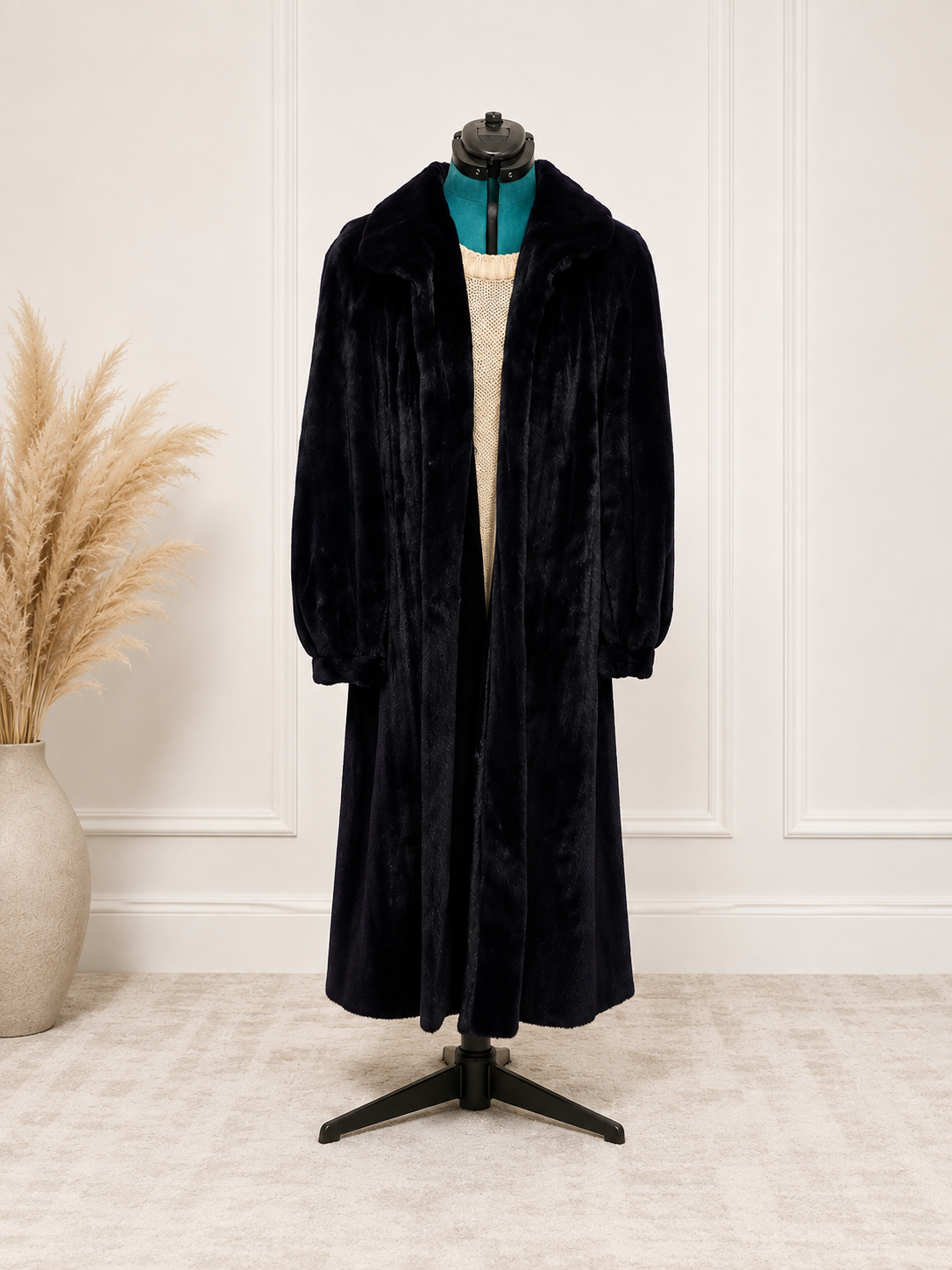 Vintage Midnight Purple Sheared Mink Full-Length Coat – Large to XL